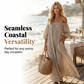 👗 50% RABATT NU! ✨ Off-shoulder Långklänning med Lanternärmar – Framhäver Axlarna & Döljer Överarmarna – Romantisk & Chic 🌸