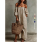 👗 50% RABATT NU! ✨ Off-shoulder Långklänning med Lanternärmar – Framhäver Axlarna & Döljer Överarmarna – Romantisk & Chic 🌸