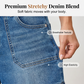 👖Bermudashorts i denim för damer, med medelhög midja och fickor