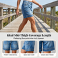 👖Bermudashorts i denim för damer, med medelhög midja och fickor