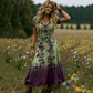 👗🌸 Mångsidig sommarklänning med V-ringning och blommönster