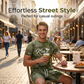 Herr Casual Fejk – T-shirt och shorts i denimtryck – set