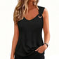 👚🌿 Avslappnad ärmlös väst i solid färg för kvinnor