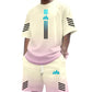 👕🌊 Tvådelat Set med Sommar-T-shirt & Shorts för Män – Gradientmönster & Andande Tyg – Perfekt för Streetwear, Sport & Vardag ☀️