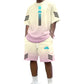 👕🌊 Tvådelat Set med Sommar-T-shirt & Shorts för Män – Gradientmönster & Andande Tyg – Perfekt för Streetwear, Sport & Vardag ☀️