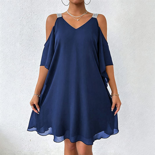 ✨ Elegant V-ringad damklänning – vackert fall, feminin stil och perfekt för sommaren