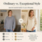 Feminin spets-patchwork topp med rak fåll – enkel att matcha med jeans eller kjol