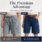 Cargoshorts i denim med lös passform för damer
