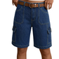 Cargoshorts i denim med lös passform för damer