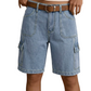 Cargoshorts i denim med lös passform för damer