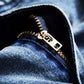 Mäns jeans-overall slitna trasiga hängselbyxor