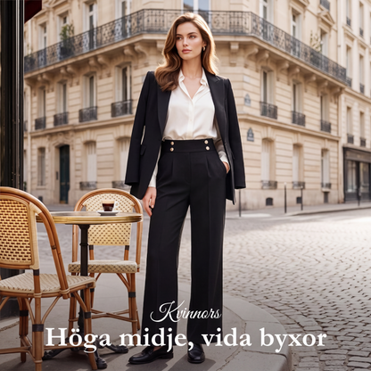 Dambyxor med hög midja och vida ben