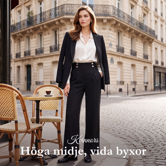 Dambyxor med hög midja och vida ben