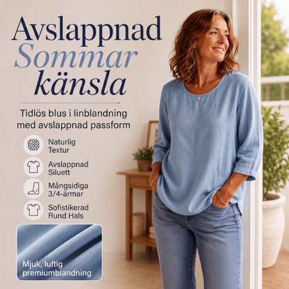 Ny kollektion🛍️Kvinnors ledig tröja med rund hals och 3/4-ärmar