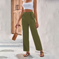 Damhögmidjade byxor med dragsko och raka ben