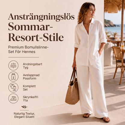 Set med ledig skjorta och vida byxor för kvinnor
