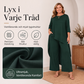 Chic asymmetrisk topp och vida byxor set för kvinnor
