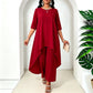 Chic asymmetrisk topp och vida byxor set för kvinnor
