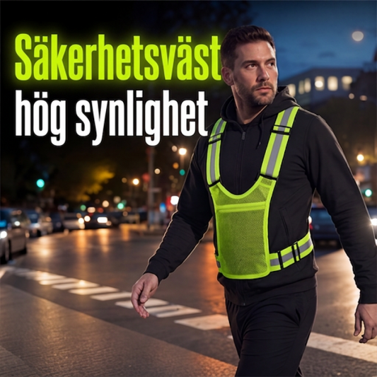 🦺✨ Reflexväst med hög synlighet – praktisk ficka, bekväm passform och fullständig säkerhet vid löpning både dag och natt 🌙🏃‍♂️