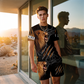 🐆Set med T-shirt och shorts för män i ledig stil med djurmotiv
