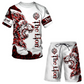 🐆Set med T-shirt och shorts för män i ledig stil med djurmotiv