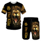 🐆Set med T-shirt och shorts för män i ledig stil med djurmotiv