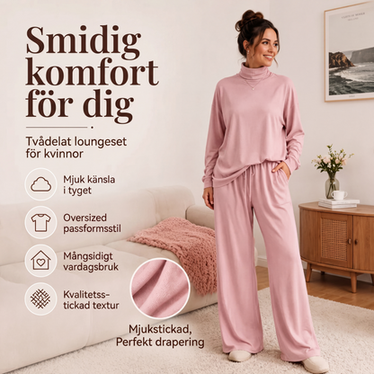 Set för damer👩: Poloklänning och vida byxor👕👖