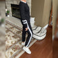 2-delad Crewneck Color-Block Sweatsuit för kvinnor