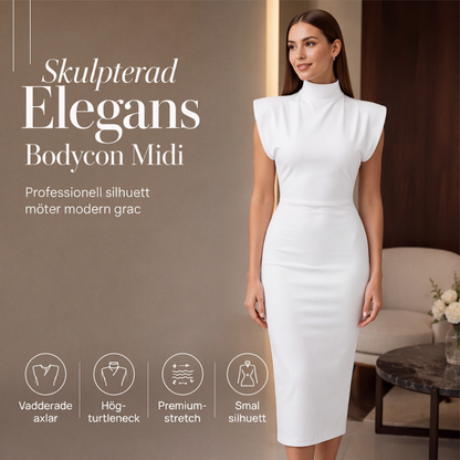 Elegant bodycon-klänning med krage för kvinnor