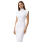 Elegant bodycon-klänning med krage för kvinnor