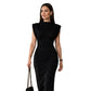 Elegant bodycon-klänning med krage för kvinnor