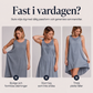 Kvinnors ärmlös jeansklänning med asymmetrisk fåll