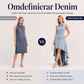 Kvinnors ärmlös jeansklänning med asymmetrisk fåll