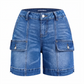 Kvinnors lediga jeansshorts med stretch