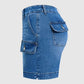 Kvinnors lediga jeansshorts med stretch