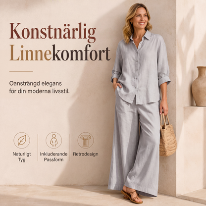 Set med ledig skjorta och vida, luftiga byxor för kvinnor