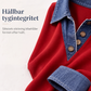 Dam ledig långärmad topp med lappteknik