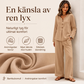Set med långärmad topp med V-ringning och vida byxor för kvinnor