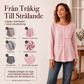 Damtopp med rundhals och texturerad patchwork