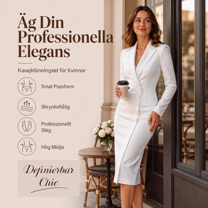 Kvinnors eleganta asymmetriska enknäppt kavajklänning