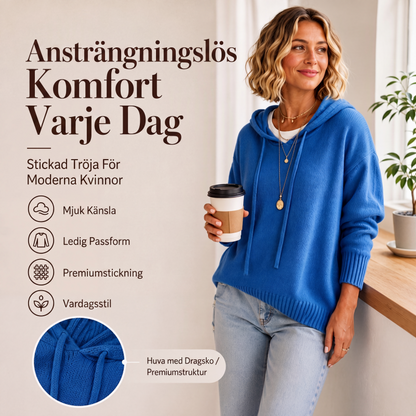Kvinnors lediga huvtröja i stickad
