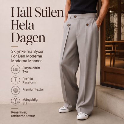 Herrbyxor med raka ben, skrynkelfria