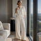 Set med våffelstickad loungewear för kvinnor