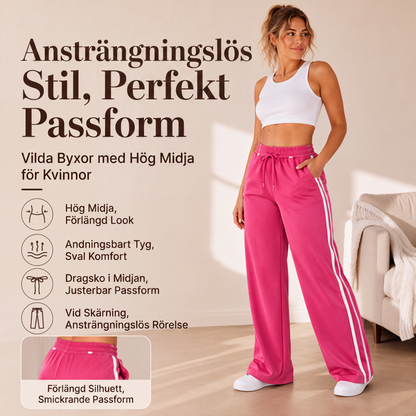 🌸 50 % RABATT NU! Raka byxor med hög midja för dam – byxorna som passar till alla stilar