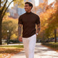 Casual Slim Fit T-Shirt med Polokrage för Herr