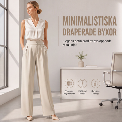 Damkavajbyxor med hög midja och elastisk baksida