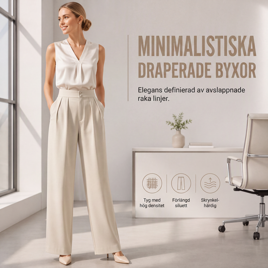 Damkavajbyxor med hög midja och elastisk baksida