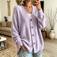 Stickad cardigan i oversize med V-ringning för kvinnor