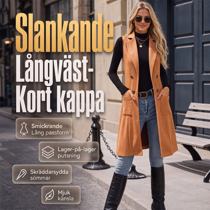 Nyhet✨ 🧥 Raffinerad ärmlös kappa med öppen front – mjuk textur för en upphöjd vardagslook