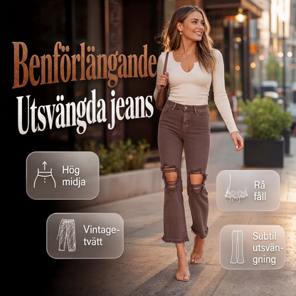 Benförlängande utsvängda jeans